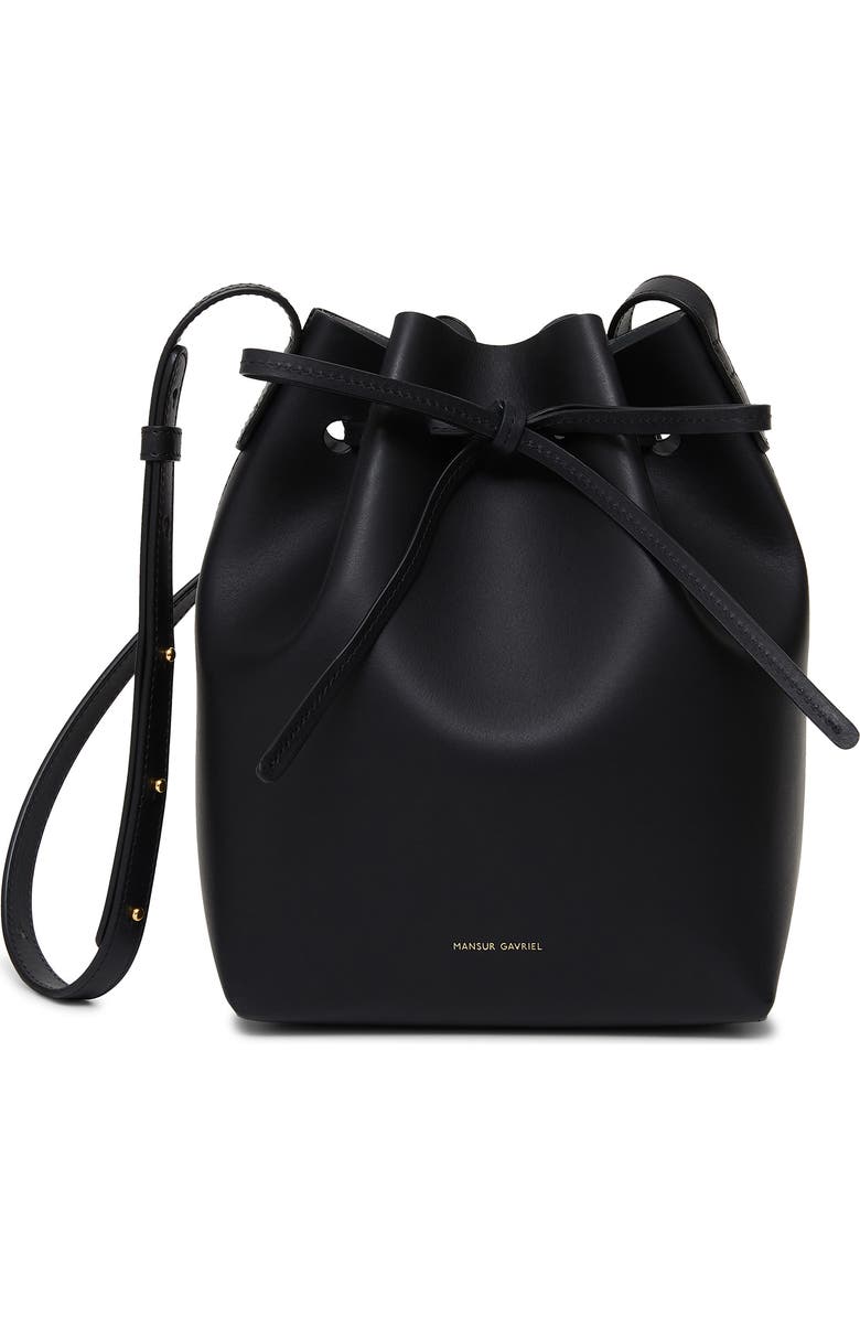 Mansur Gavriel Mini Leather Bucket Bag, Main, color,