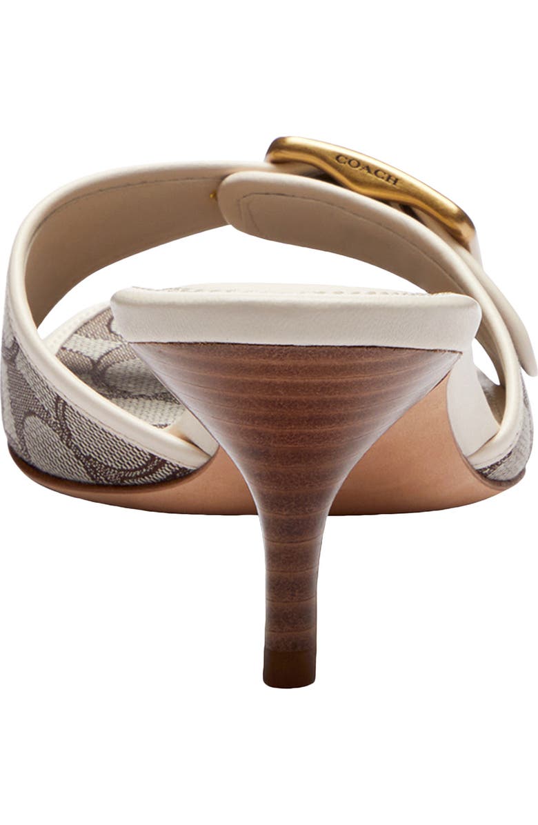 COACH Margot Signature Jacquard Slide Sandal, Alternate, color, Oak/Chalk