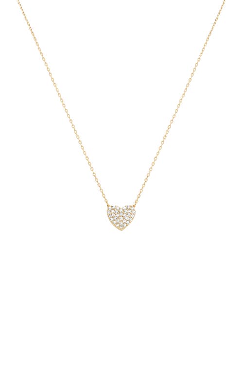 Bearfruit Jewelry Sterling Silver 18k Gold Plated Crystal Heart Necklace In Gold