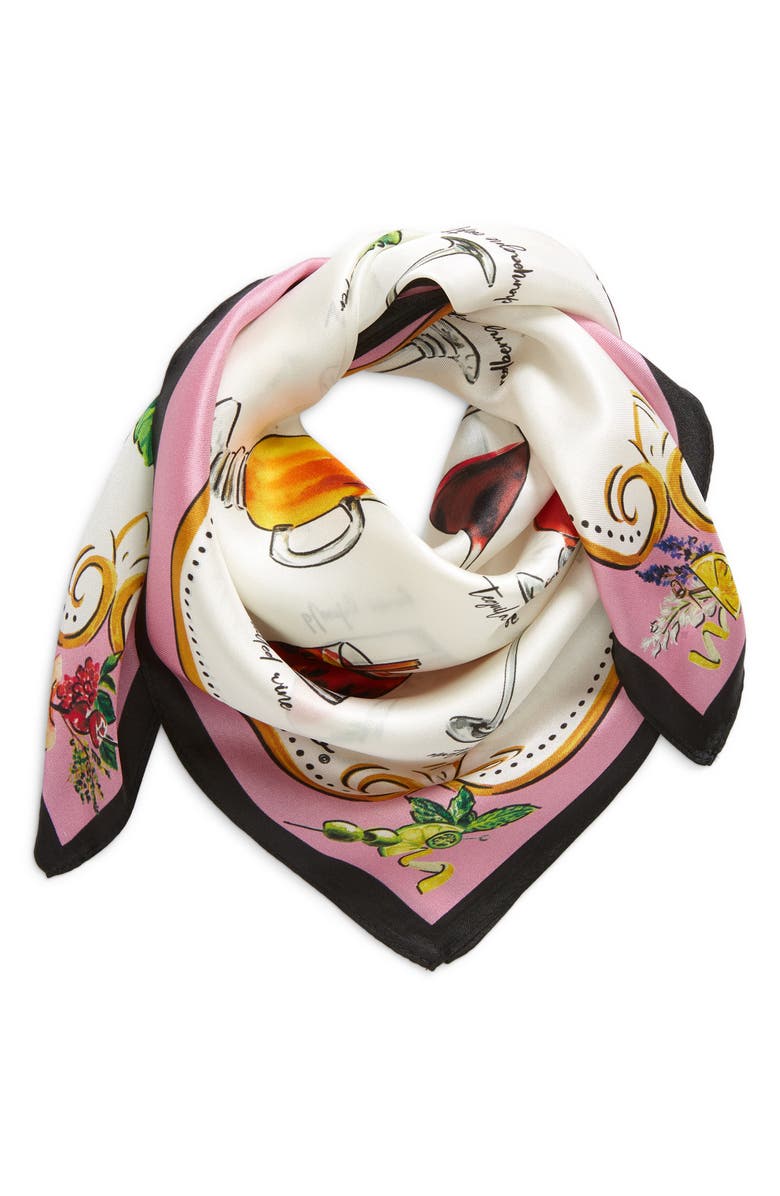 Echo Cocktail Hour Silk Square Scarf, Main, color,