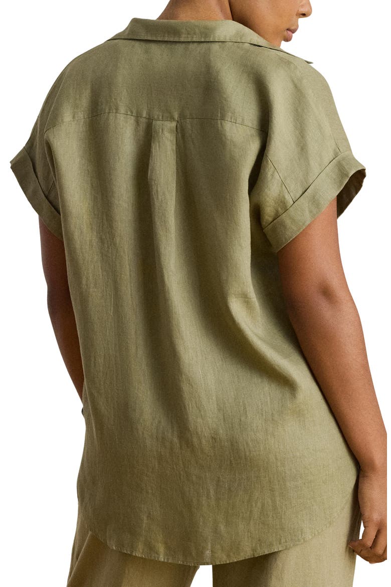 Broono Tissue Linen Button-Up Shirt, Alternate, color, LIGHT AGAVE GREEN