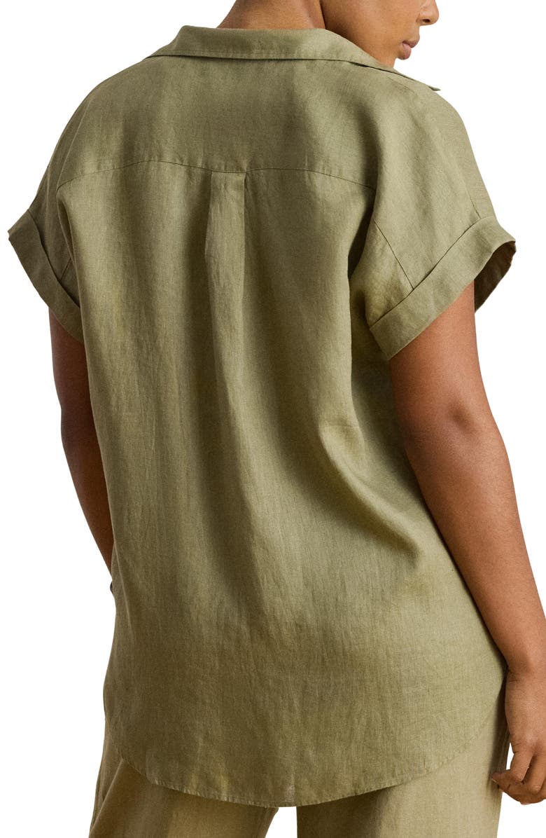 Lauren Ralph Lauren Broono Tissue Linen Button-Up Shirt, Alternate, color,