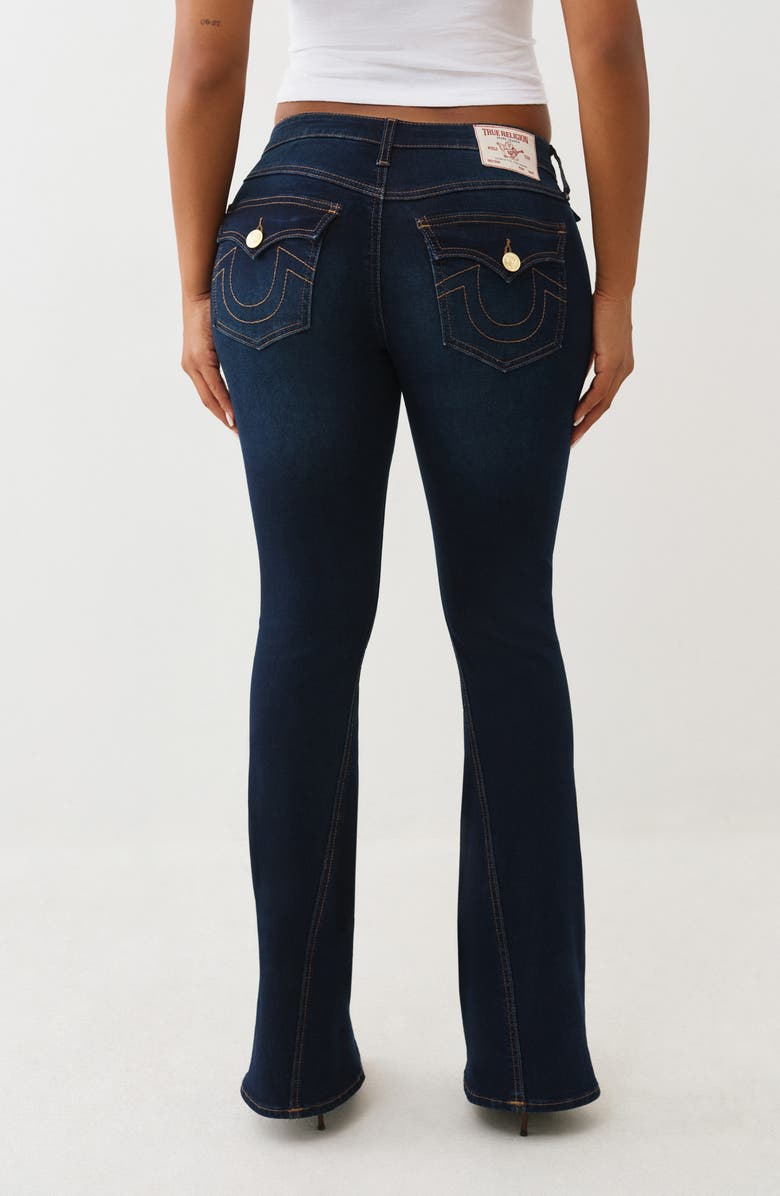 True Religion Joey Stud Embellished Flare Jeans, Alternate, color, Dark Oak Wash