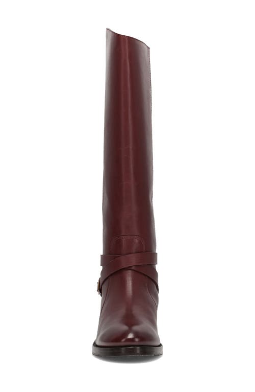 Frye Melissa Button Knee High Riding Boot In Burgundy