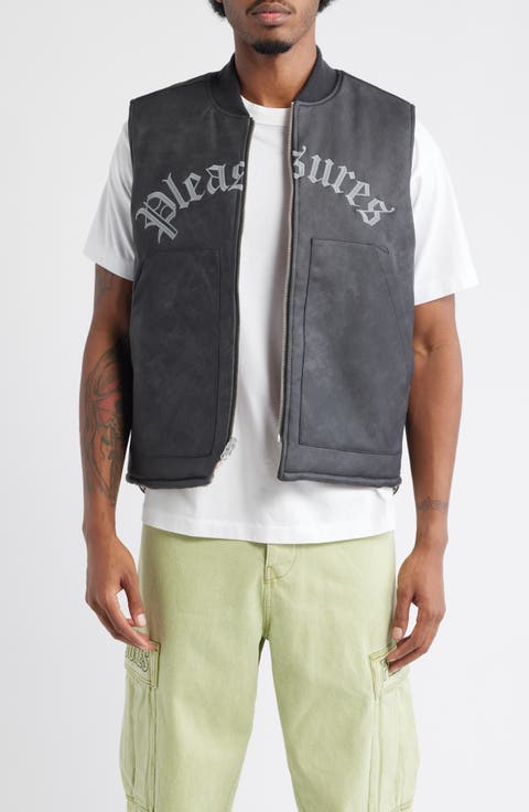 Horns Reversible Faux Leather Vest