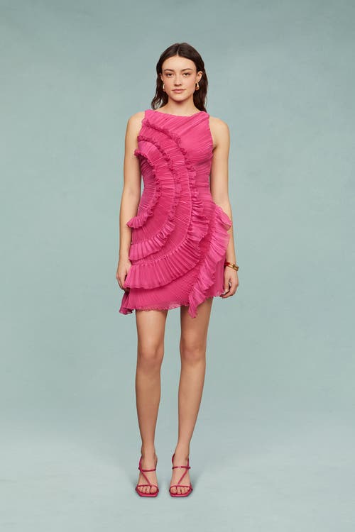 Amur Emilia Cascade Mini Dress In Bloomlily In Pink