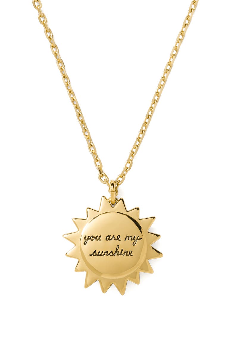 you are my sunshine pendant necklace, Main, color, CLEAR/ GOLD.