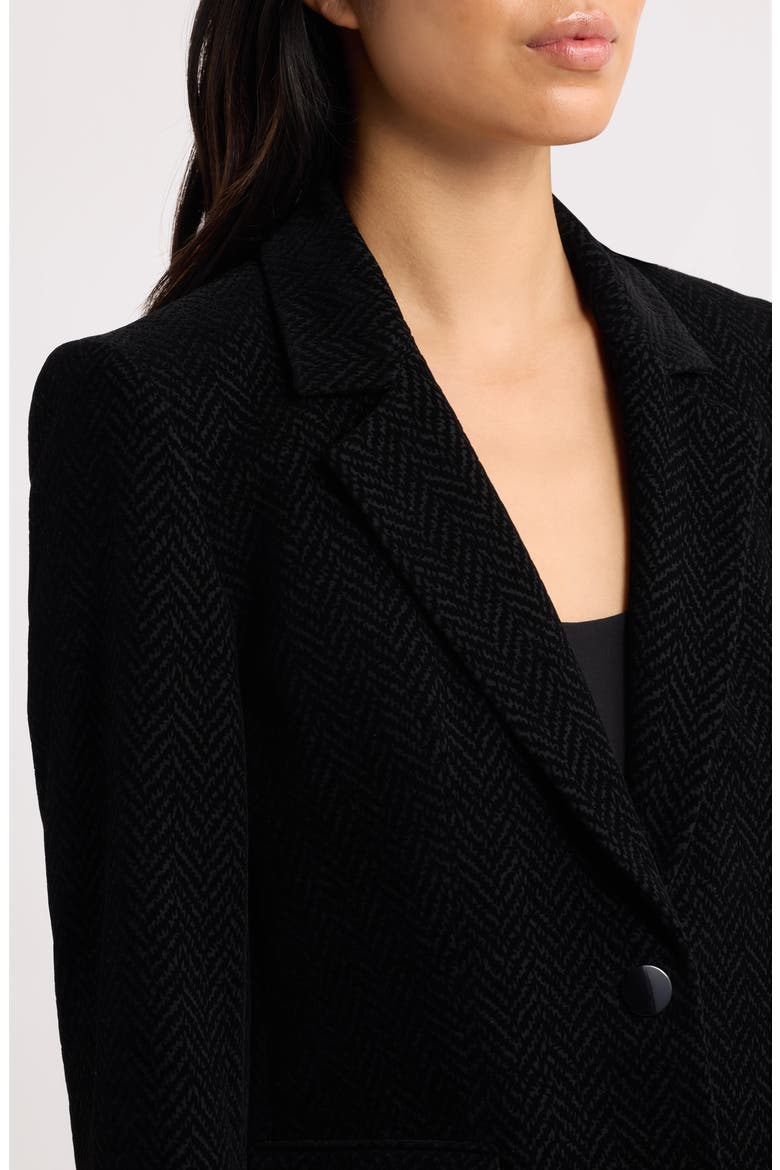 Herringbone Print Blazer, Alternate, color, ANNE BLACK
