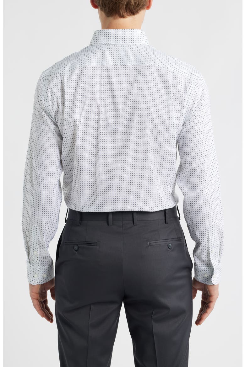 Trim Fit Geometric Print Premium Performance Twill Dress Shirt, Alternate, color, LIGHT BLUE