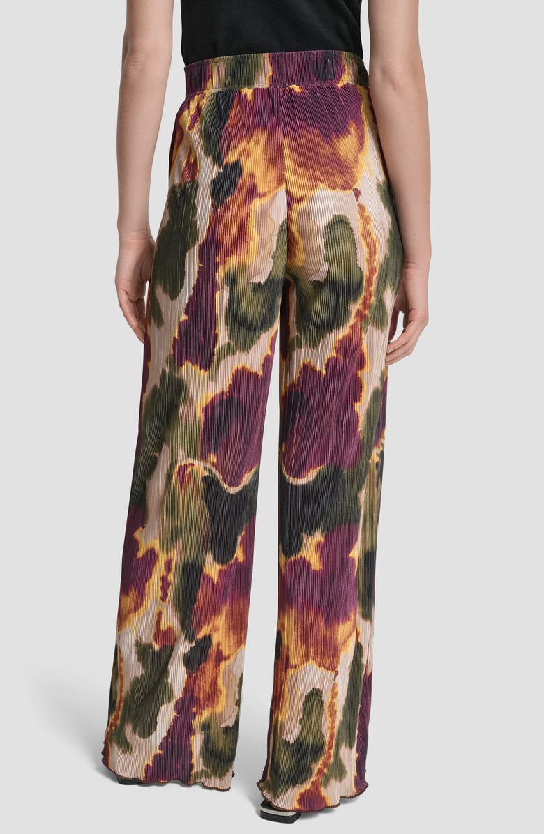 DKNY Plissé Wide Leg Pants, Alternate, color, Ink Diffusion
