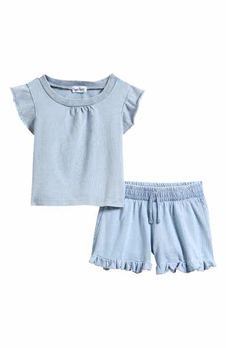 Splendid Ruffle Knit Top & Shorts Set