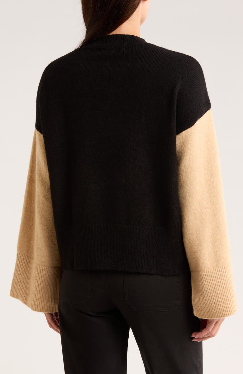 Sanctuary Throw Me On Colorblock Sweater, Alternate, color, Black/ Mocha