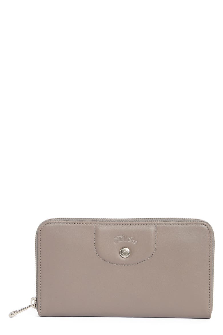 Le Pilage Cuir Zip Wallet, Main, color, PEBBLE