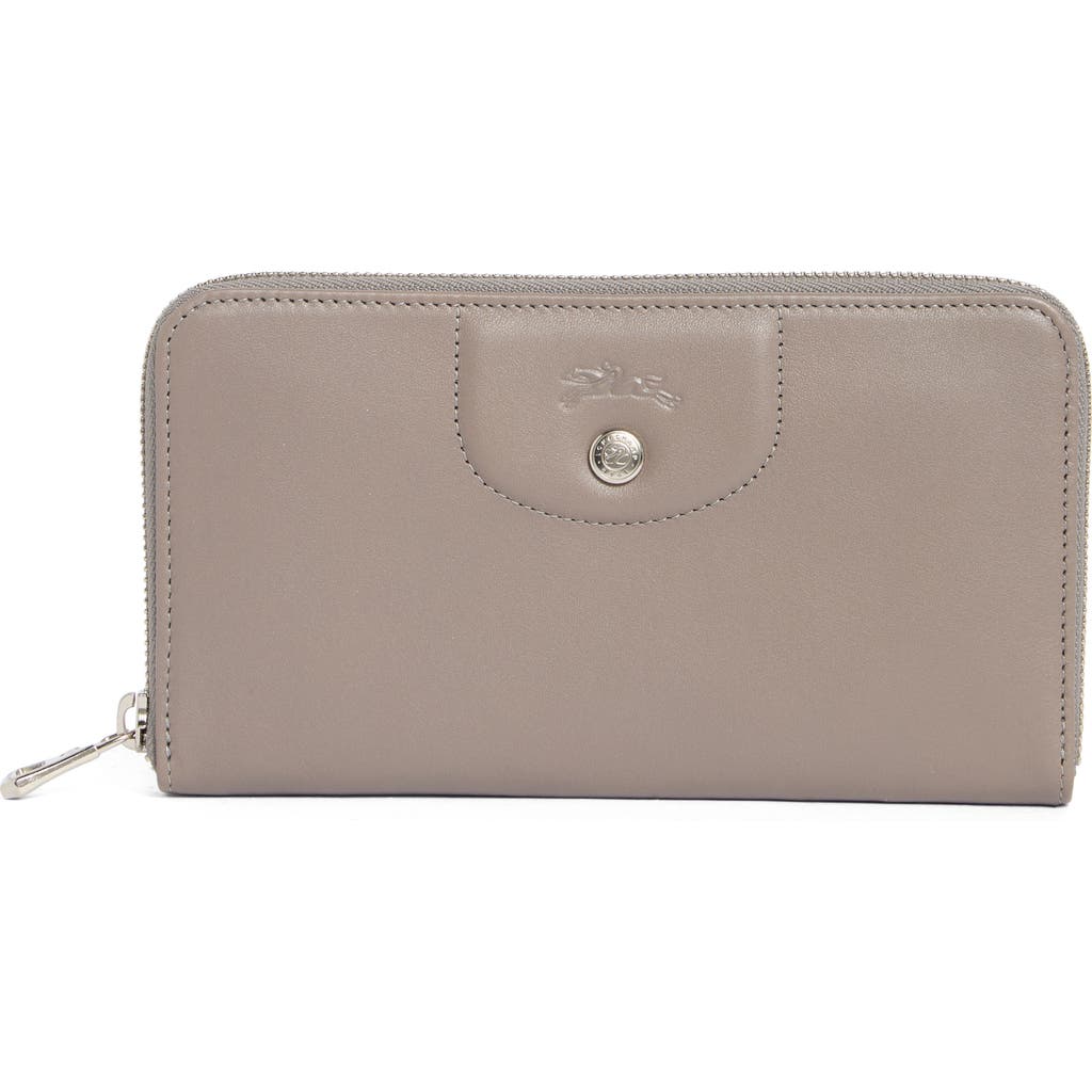 Longchamp Le Pilage Cuir Zip Wallet In Pebble