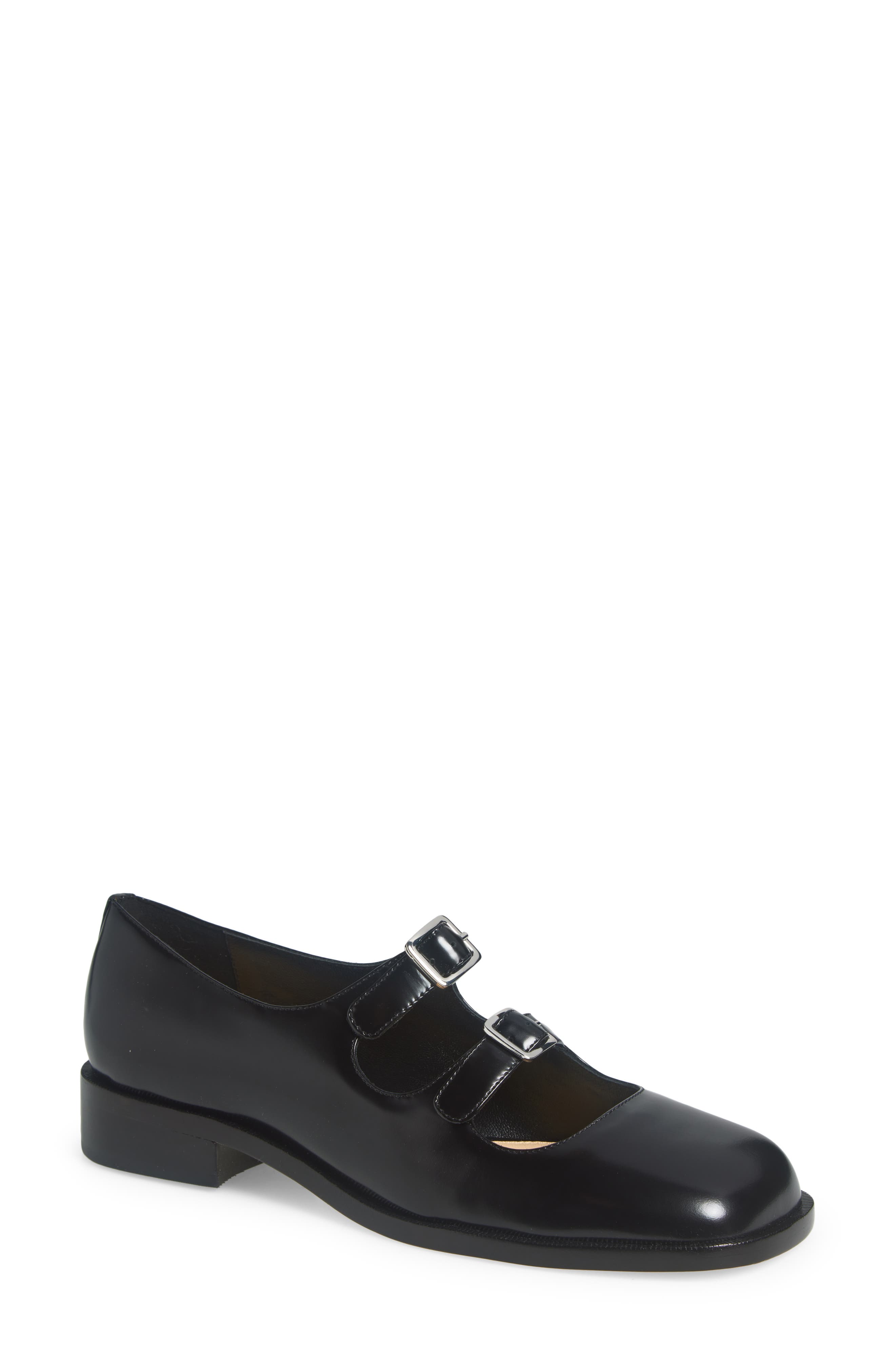 Double Strap Mary Jane, Main, color, BLACK
