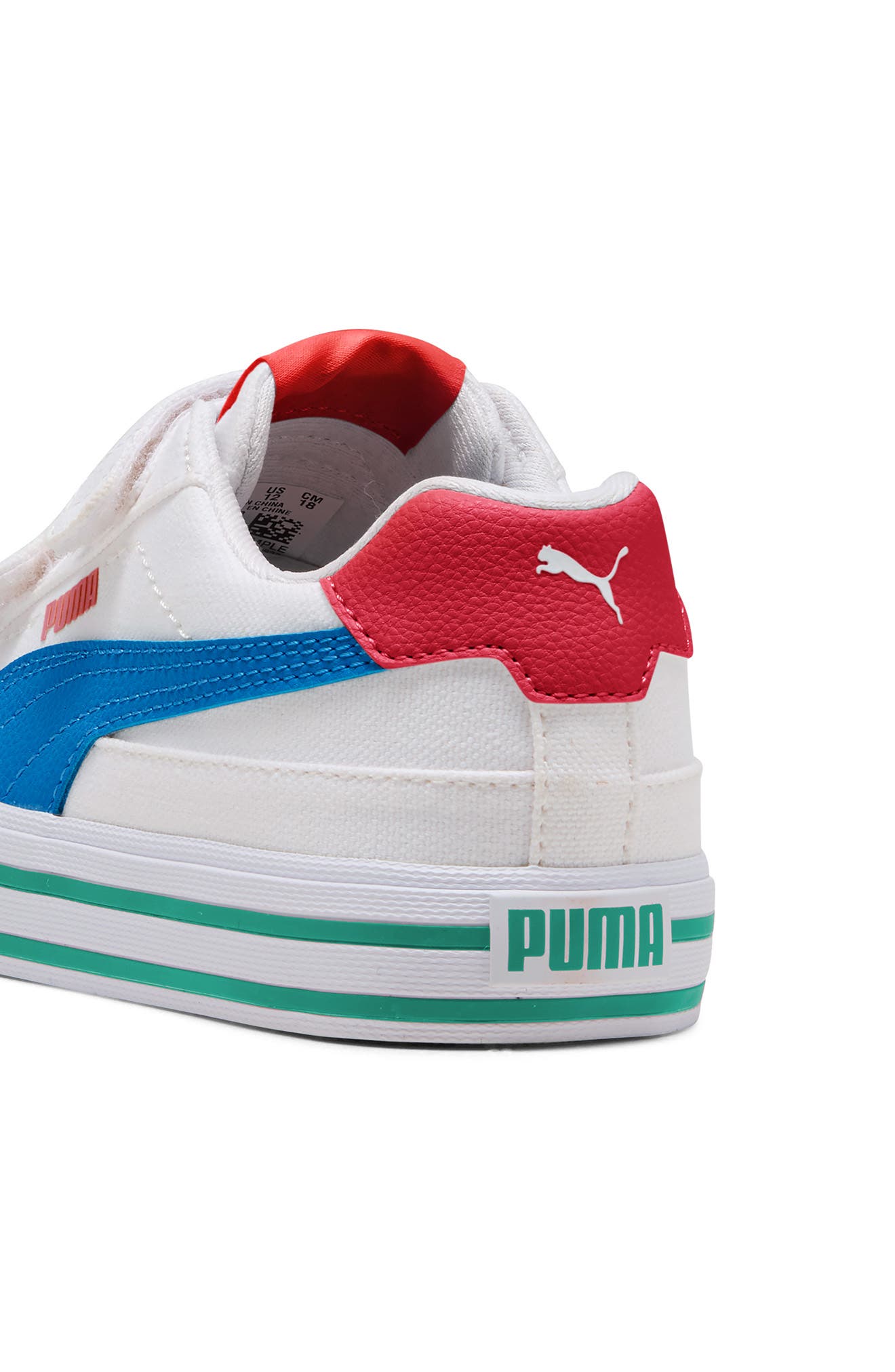 Kids' Court Classic Vulc Sneaker, Alternate, color, PUMA WHITE/ RACING BLUE