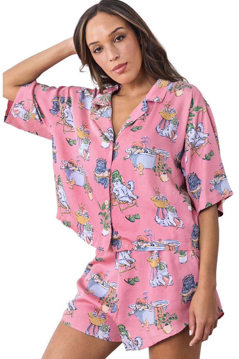 Sweet Dreams Satin Pajamas, Alternate, color, PINK POLISH