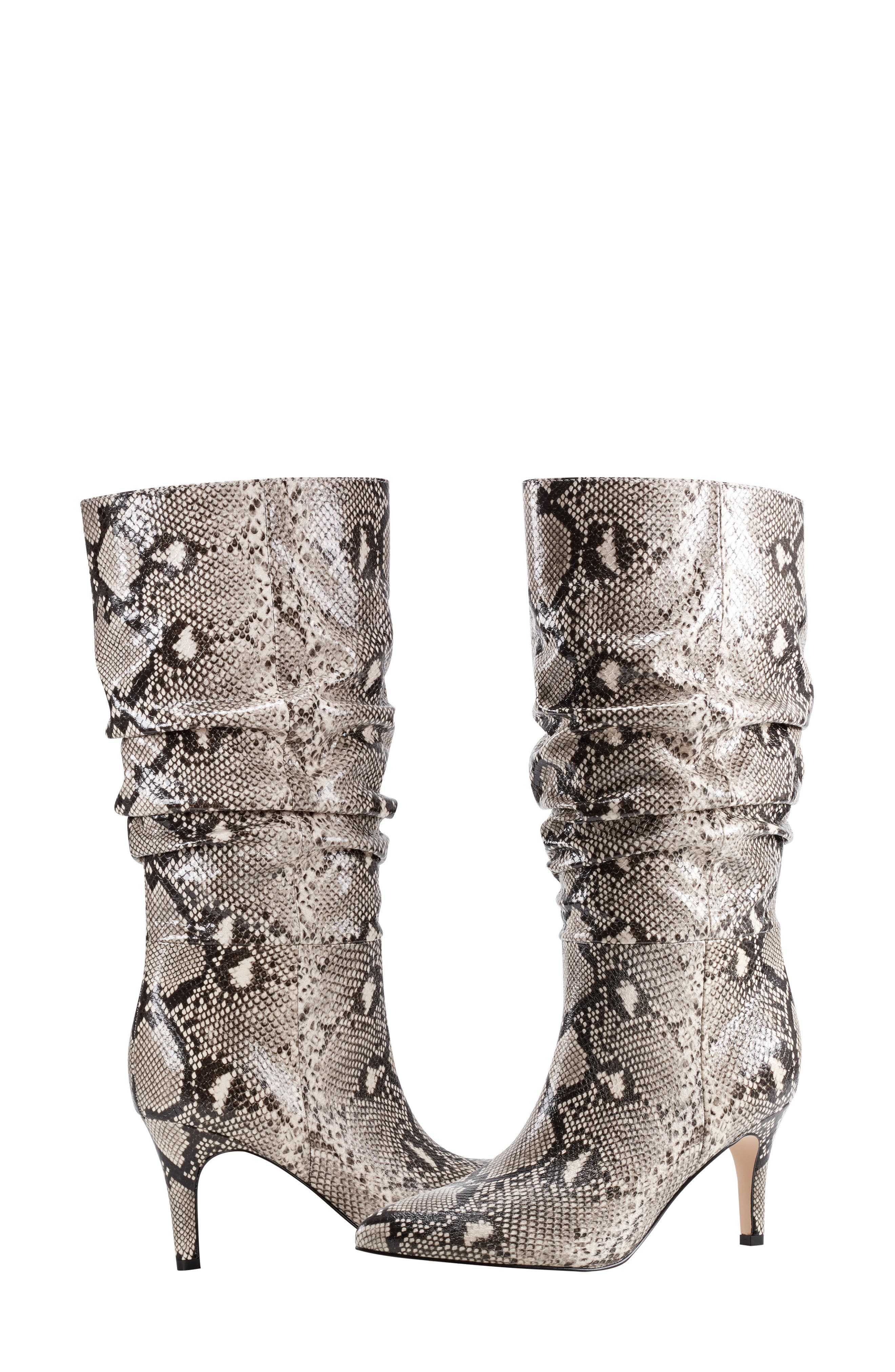 Marc Fisher Pointed Toe Slouch Boot, Alternate, color, Snake Print