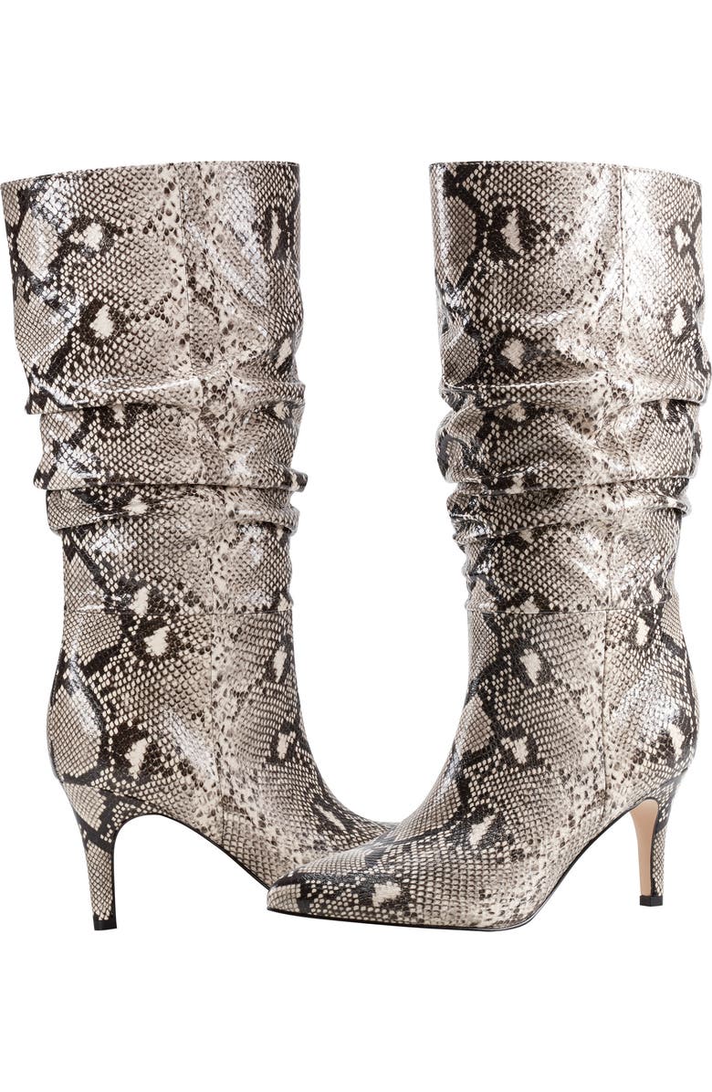 Marc Fisher Pointed Toe Slouch Boot, Alternate, color, Snake Print