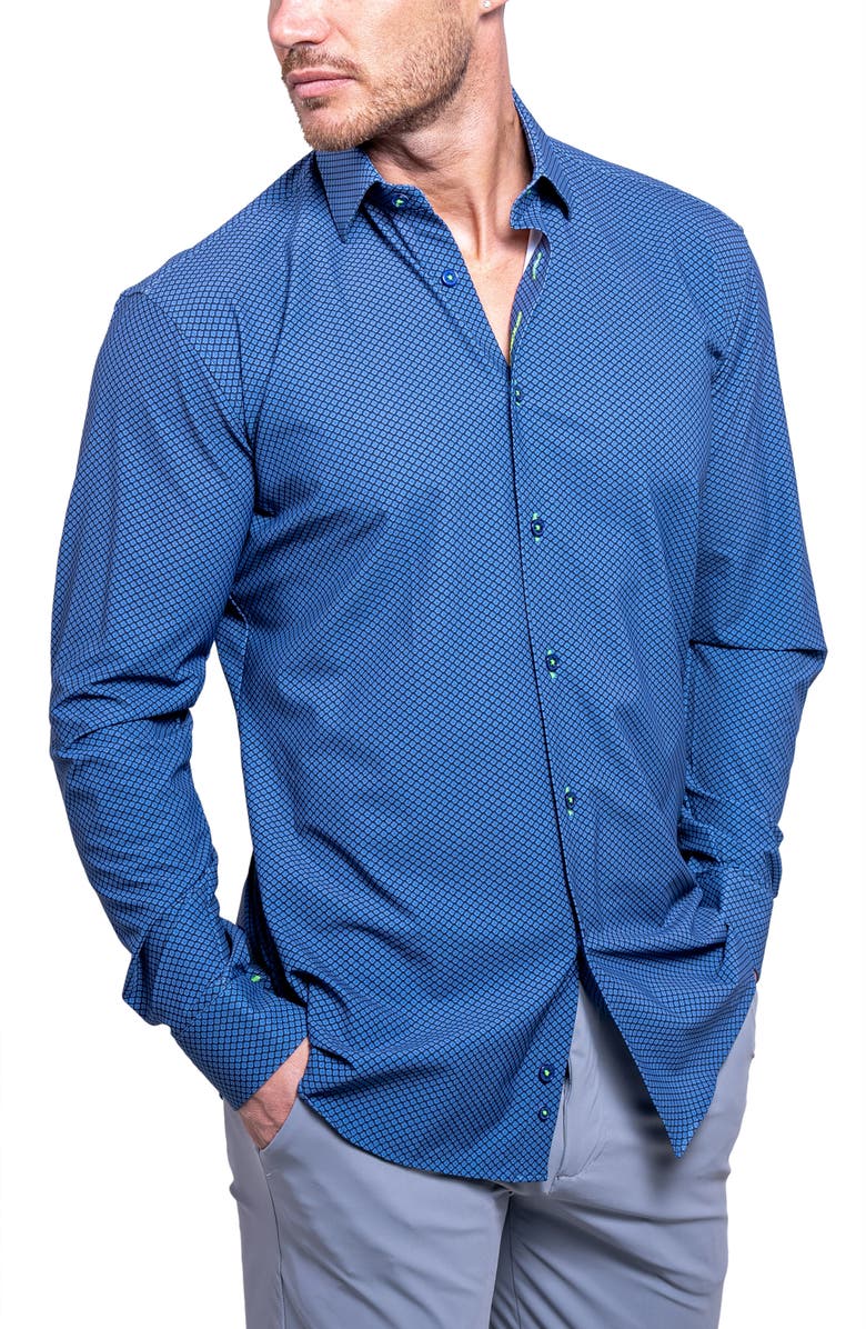 Maceoo Fibonacci Resistance Contemporary Fit Button-Up Shirt, Alternate, color, Blue