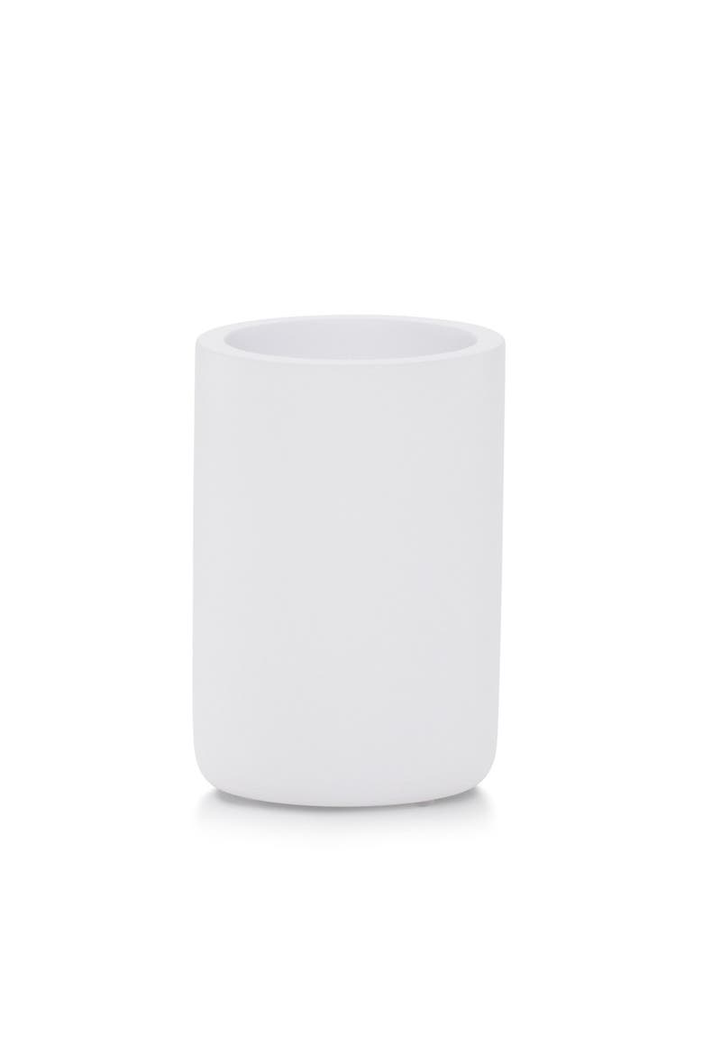Domus White Matte Brush Holder, Main, color, WHITE