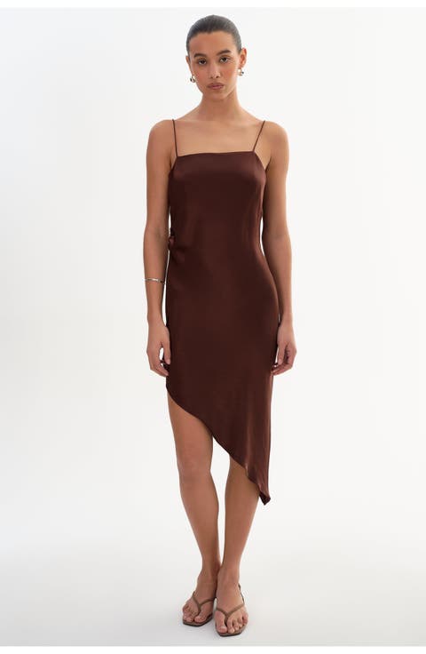 Ashley | Asymmetrical Satin Dress