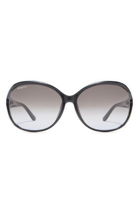 Salvatore Ferragamo 61mm Round Sunglasses
