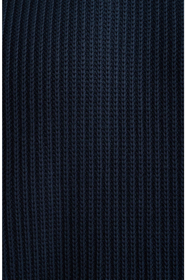 Washed Cotton Rib Crewneck Sweater, Alternate, color, NAVY