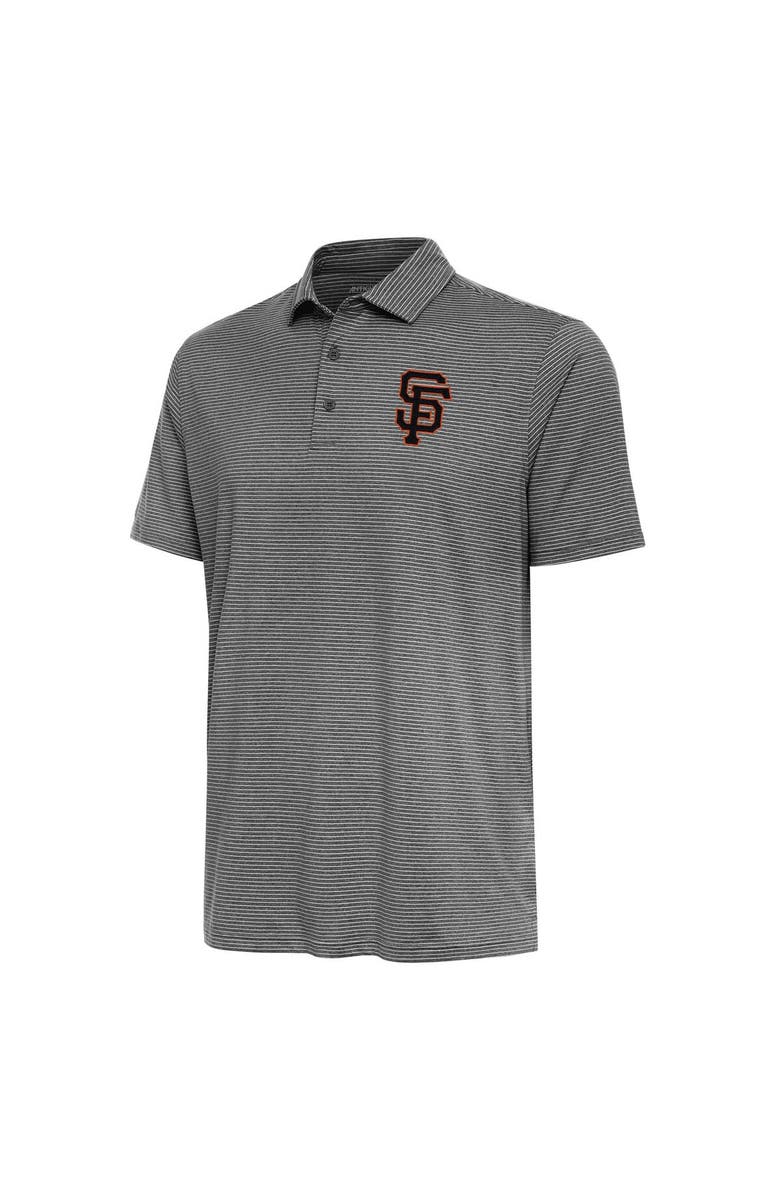 ANTIGUA Men's Antigua  Heather Black San Francisco Giants Scheme Polo, Main, color, Heather Black