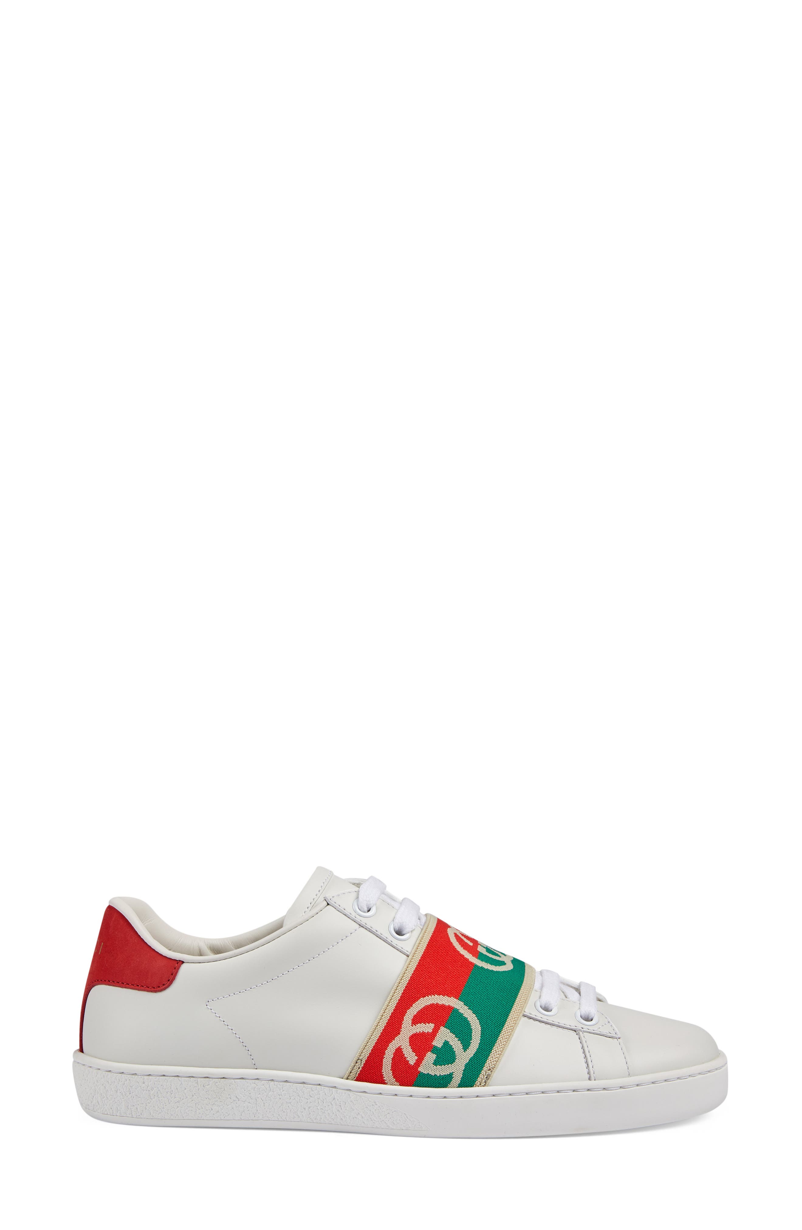Gucci Ace Logo Band Sneaker, Alternate, color, 