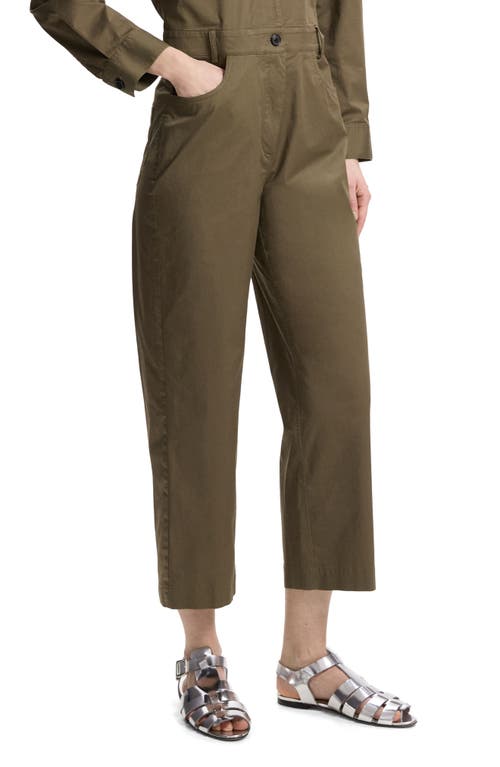 Theory Js Patto Long Sleeve Stretch Cotton Jumpsuit In Dark Olive