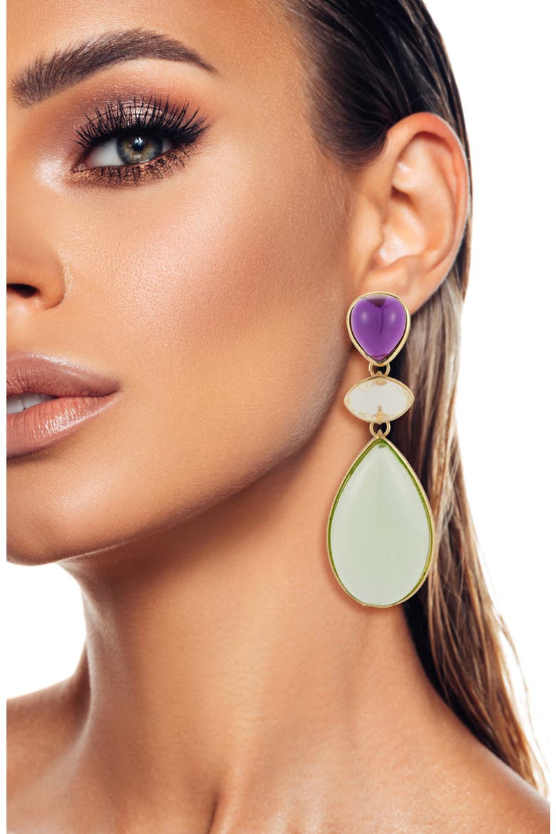 Stone Drop Earrings, Alternate, color, GOLD