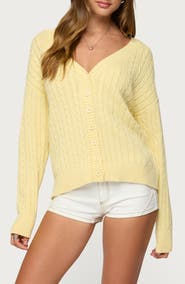 EDIKTED Francine Oversize Cable Cotton Cardigan