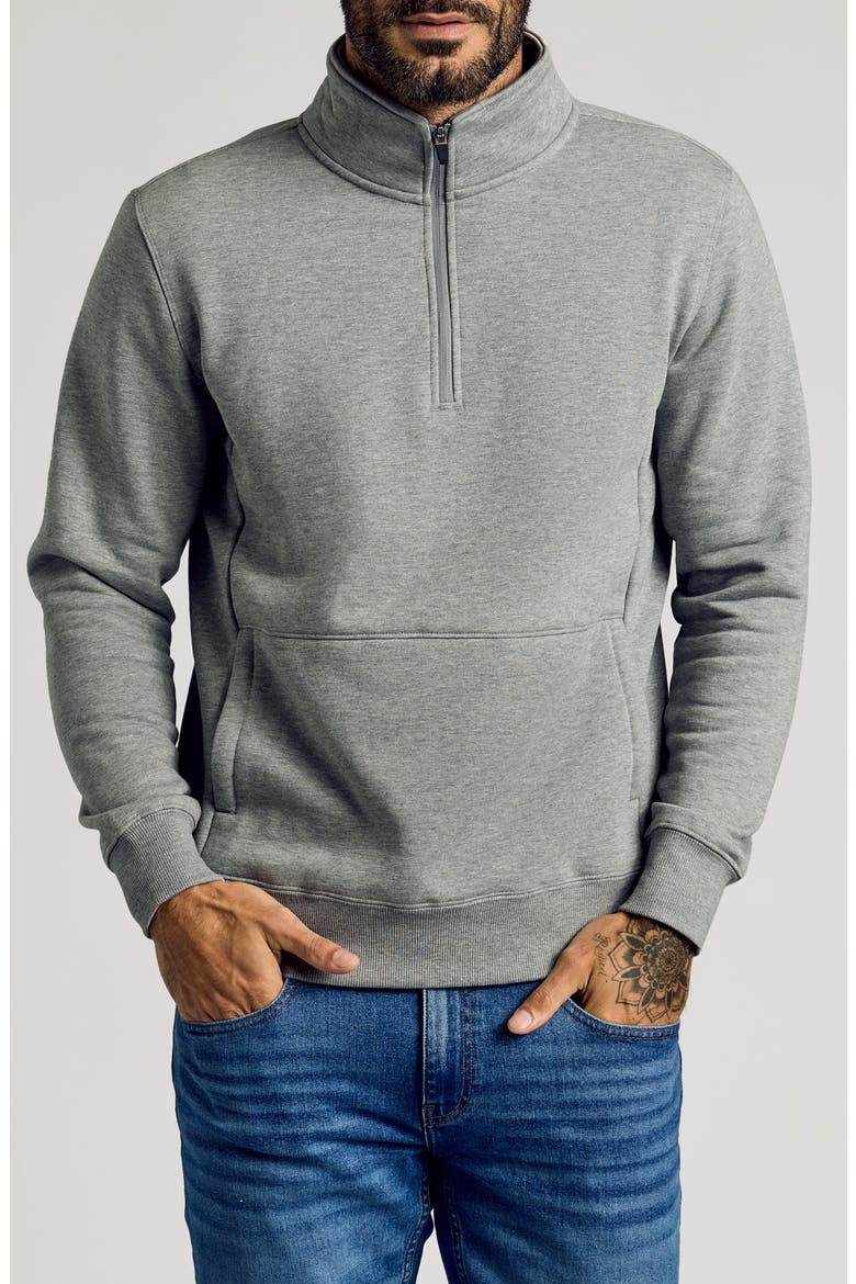 Fleece Quarter Zip Sweatshirt, Main, color, MEDIUM HEATHER GRAY