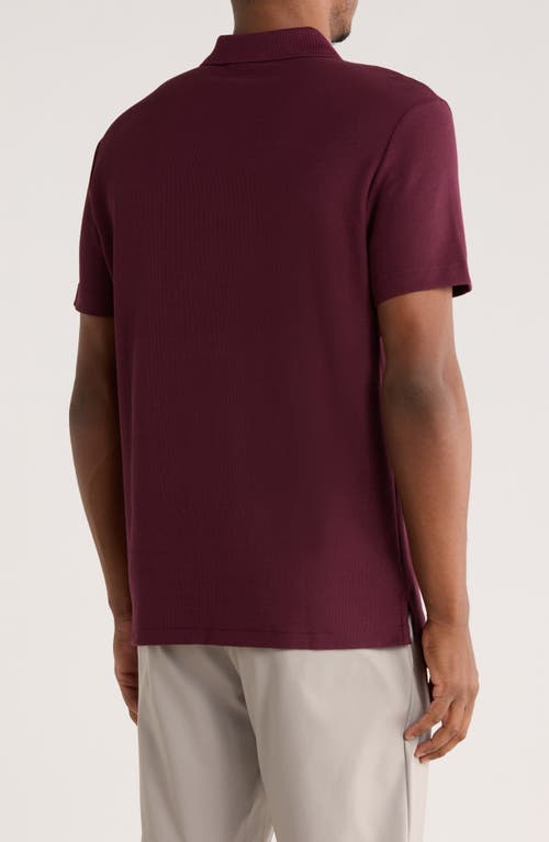 Calvin Klein Mico Waffle Polo In Burgundy