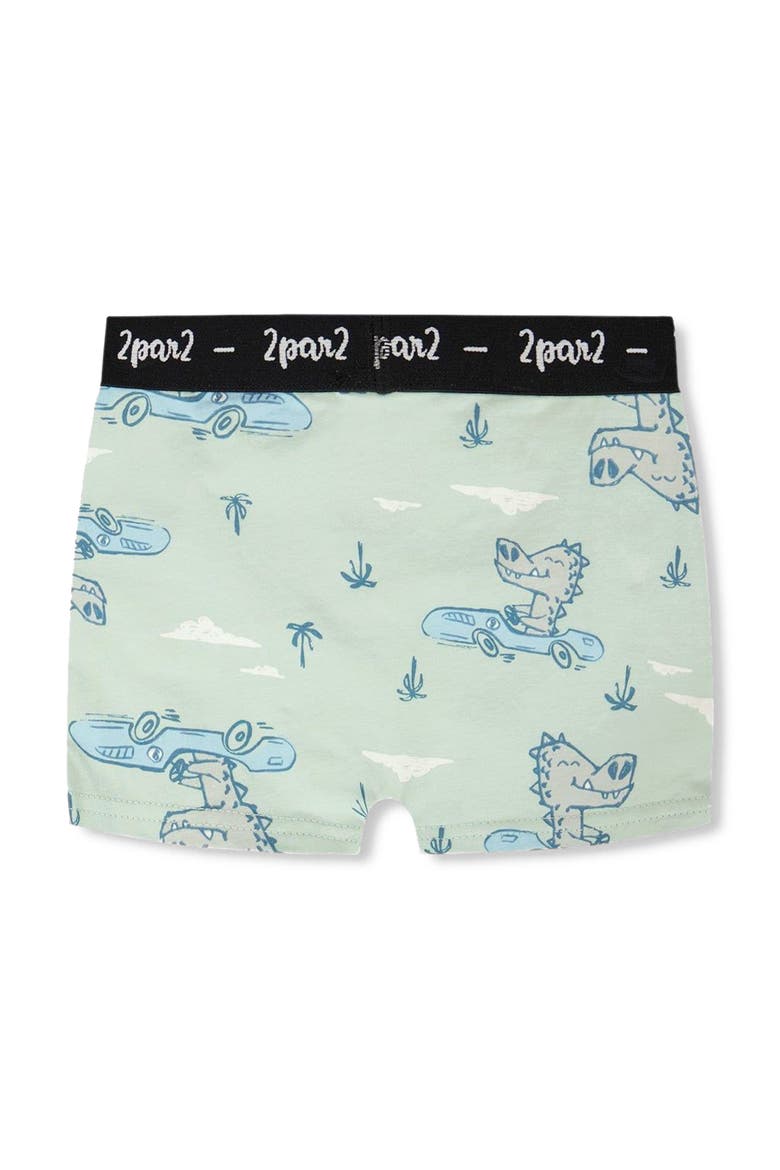 Organic Cotton Crocodile Elastic Waist Boxer, Alternate, color, Green Printed Crocodiles