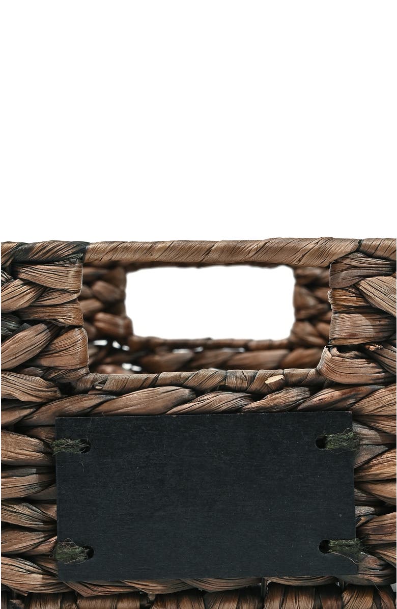 HAPPIMESS Lane Classic Farmhouse Handwoven Hyacinth Pantry Baskets with Chalkboard Labels and Handles,, Alternate, color, Brown