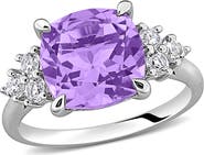DELMAR Sterling Silver Pink Amethyst Ring