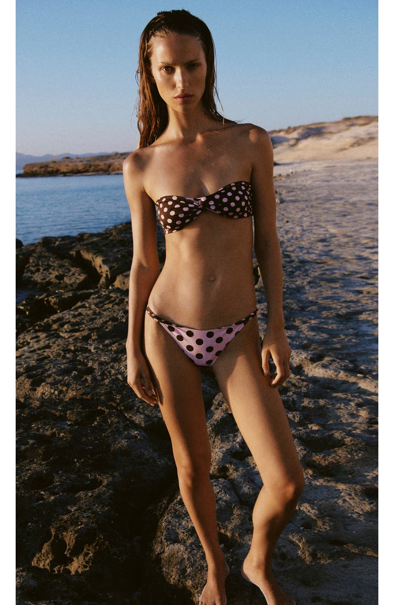 MANGO Twist Front Reversible Bikini Top, Alternate, color, Pink