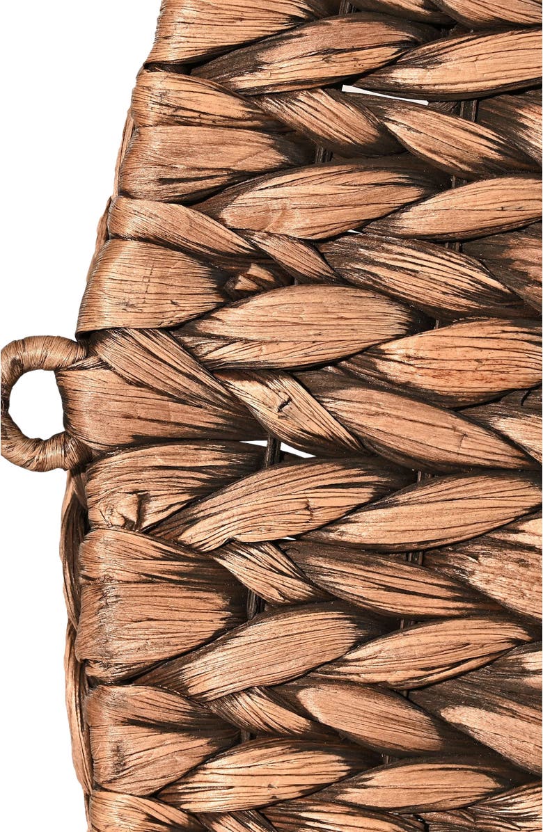 HAPPIMESS Annulus 3-Shelf Circular Handwoven Hyacinth Wall Rack, Alternate, color, Brown