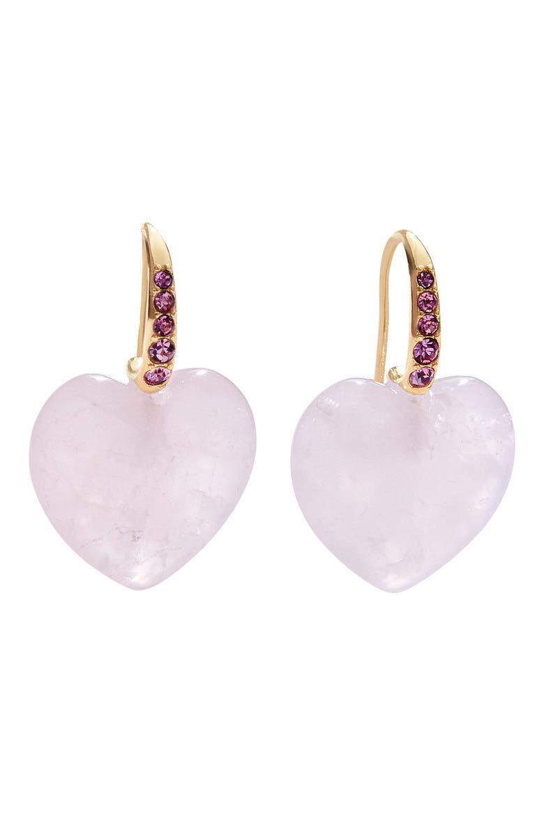 Harper Heart Drop Earrings, Main, color, BLUSH