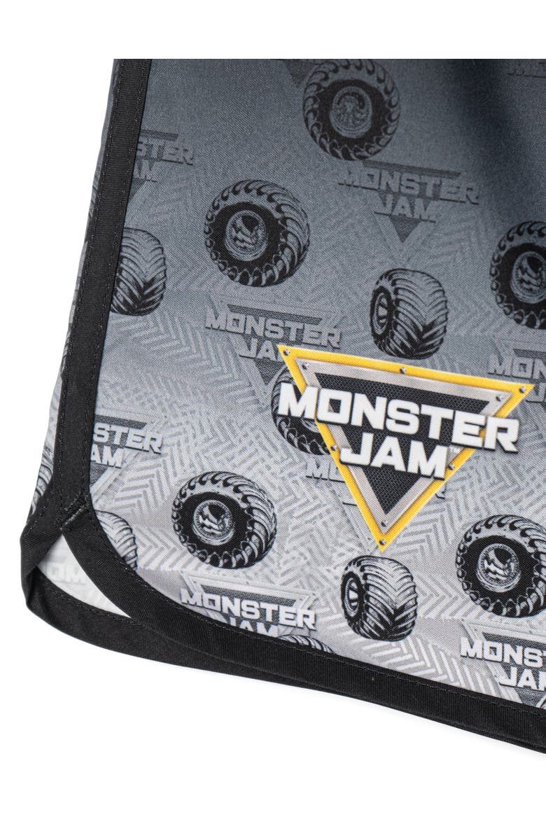 2-Piece Swimwear Rash Guard and Swim Trunks Set, Alternate, color, Monster Jam Black
