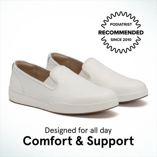 Abeo Encore Slip On In White Leather - Regular