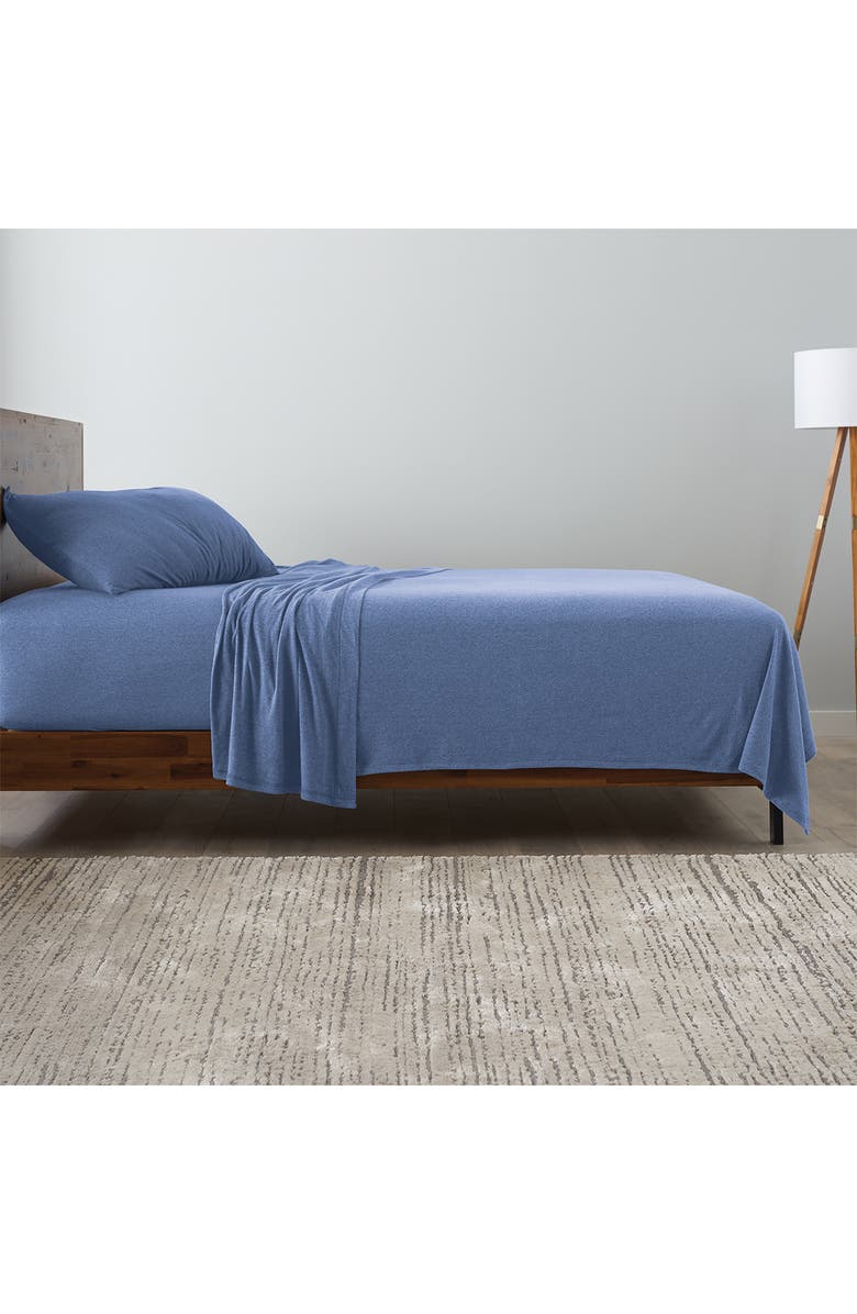 ELLA JAYNE HOME Blue Heather Jersey Knit 3-Piece Twin Sheet Set, Alternate, color, Blue