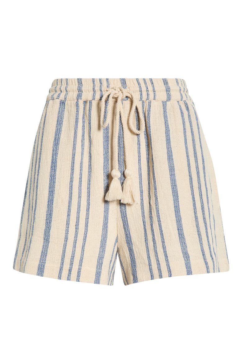Stripe Cotton Drawstring Shorts, Alternate, color, BEIGE/ BLUE STRIPE