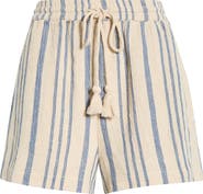 Elan Stripe Cotton Drawstring Shorts