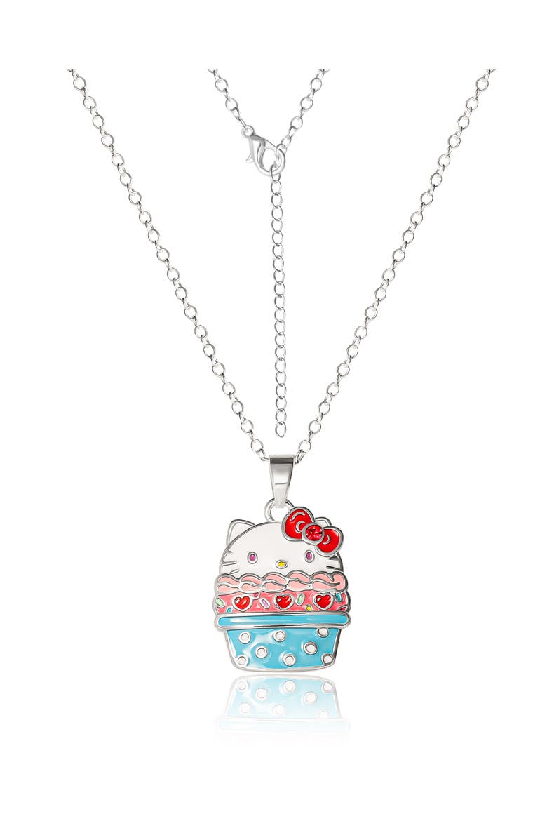 Silver Plated Cupcake Pendant Necklace, Alternate, color, Silver