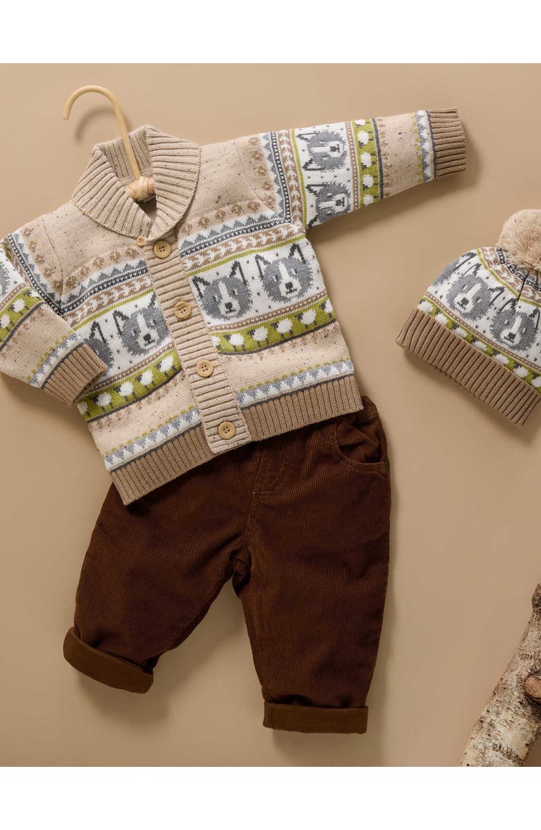 Purebaby Sheep Dog Cardigan, Alternate, color, Herding Farisle