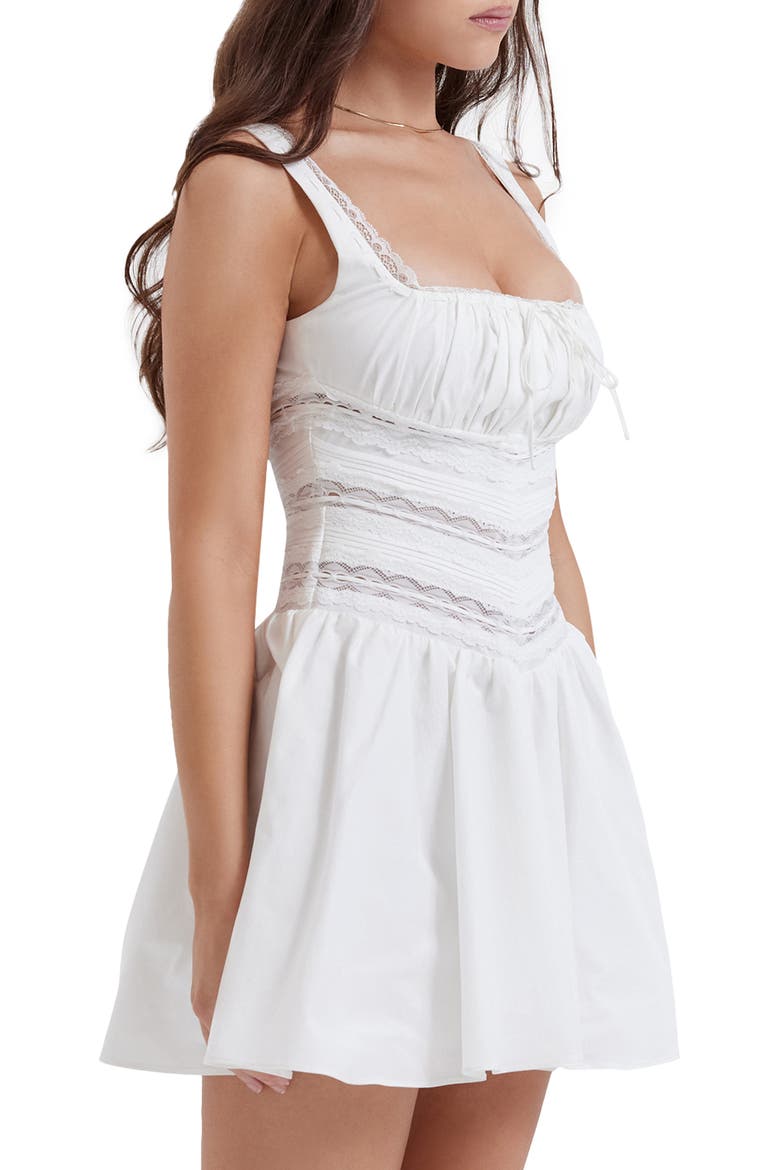 Tiffani Lace Trim Minidress, Alternate, color, WHITE