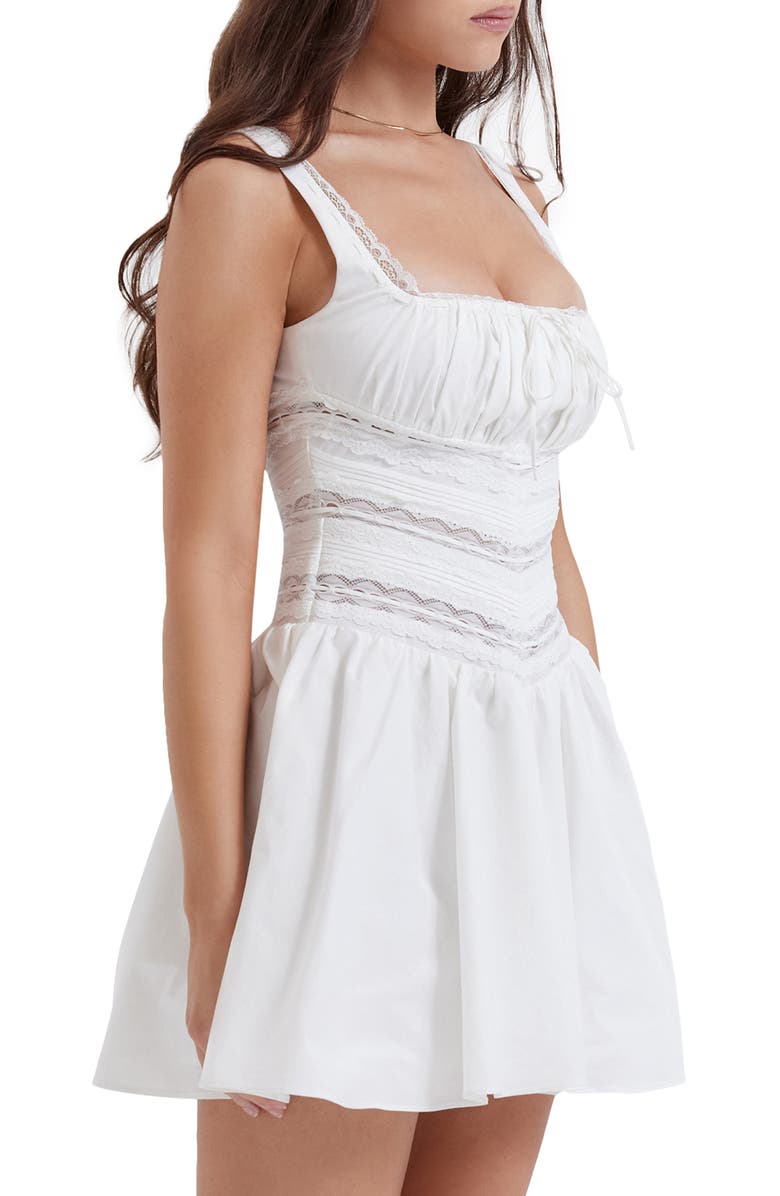 HOUSE OF CB Tiffani Lace Trim Minidress, Alternate, color, White